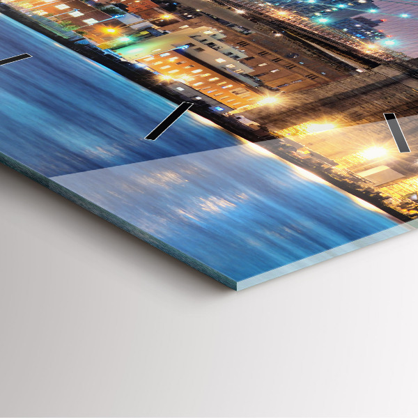 Skleněné hodiny čtvercové Brooklynský most a East River