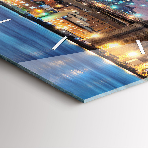 Skleněné hodiny čtvercové Brooklynský most a East River