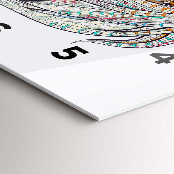 Čtvercové nástěnné hodiny Ilustrace koně