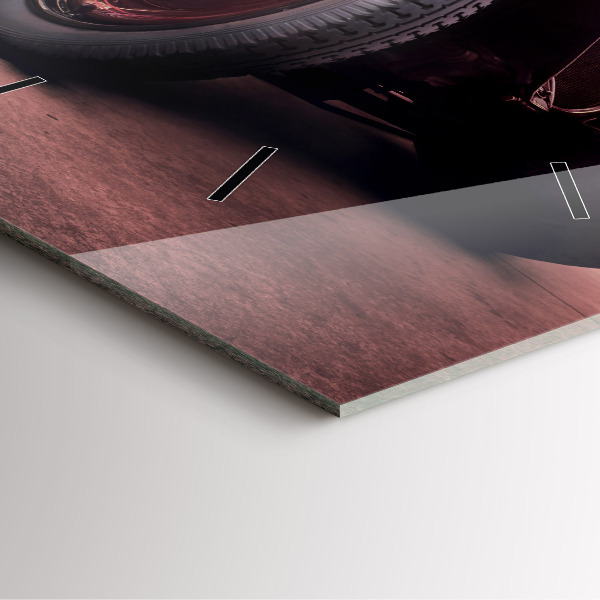 Skleněné hodiny čtvercové Historické auto