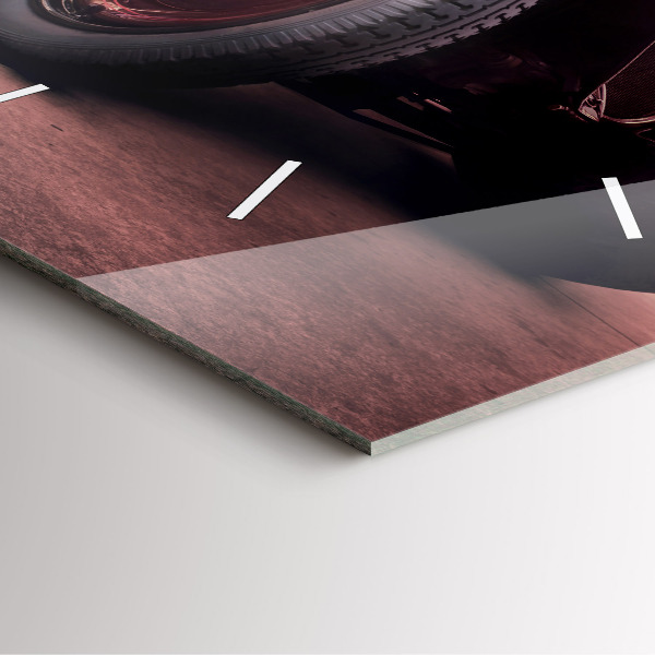 Skleněné hodiny čtvercové Historické auto