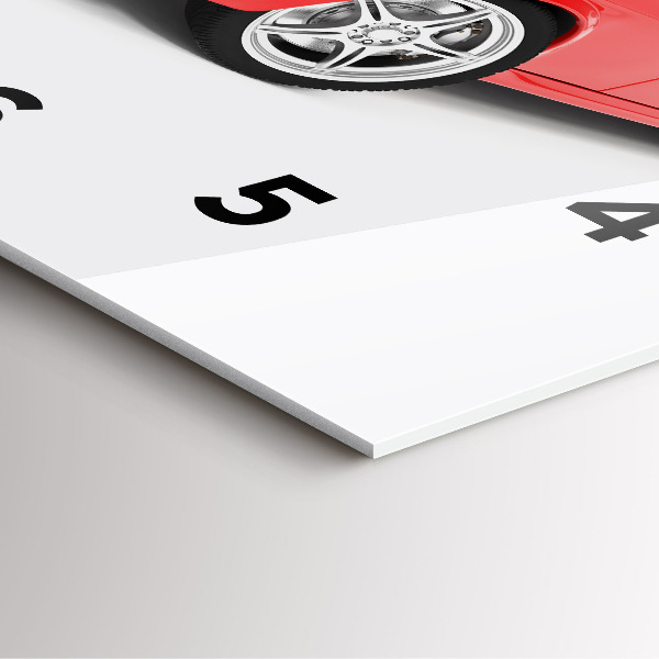 Skleněné hodiny čtvercové Sportovní auto