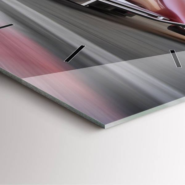 Skleněné hodiny čtvercové Sportovní závodní vůz