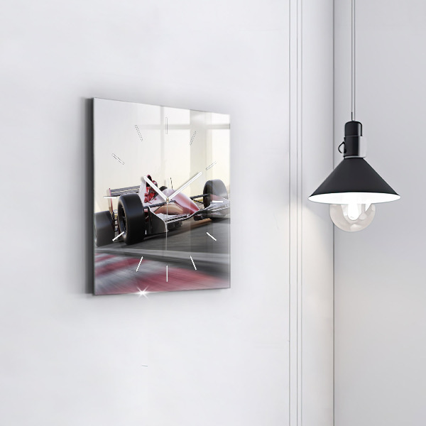 Skleněné hodiny čtvercové Sportovní závodní vůz