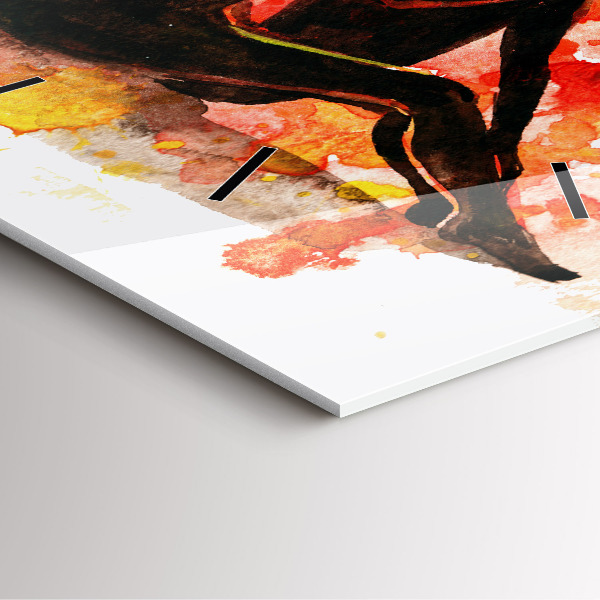 Skleněné hodiny čtvercové Láska a zamilovaný pár