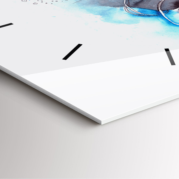 Skleněné hodiny čtvercové Podvodní život ryb