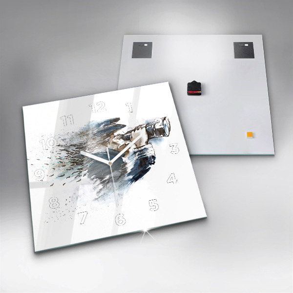 Skleněné hodiny čtvercové Kapitán s dalekohledem