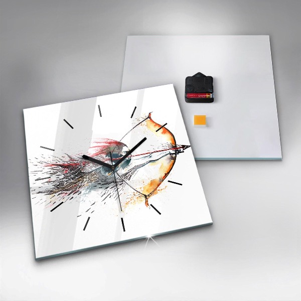 Skleněné hodiny čtvercové Bojovník na lovu