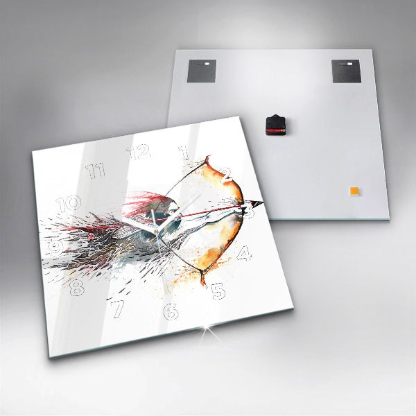 Skleněné hodiny čtvercové Bojovník na lovu