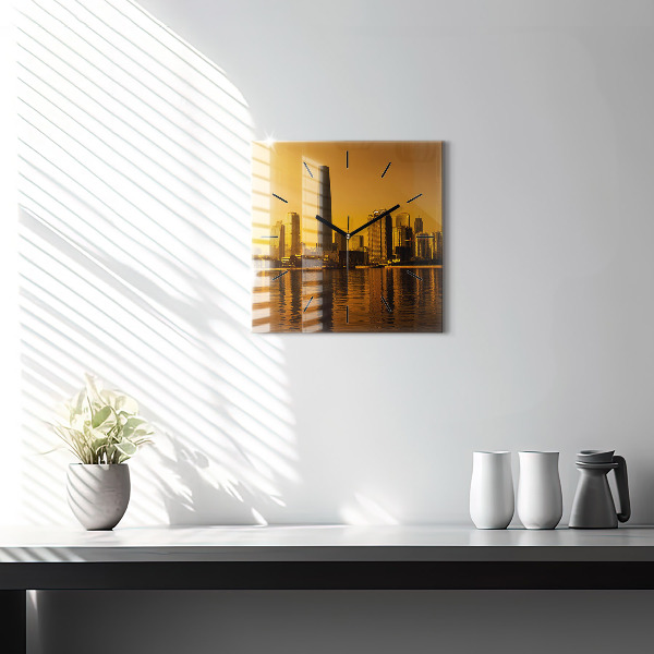 Skleněné hodiny čtvercové Řeka Ču-ťiang Čína