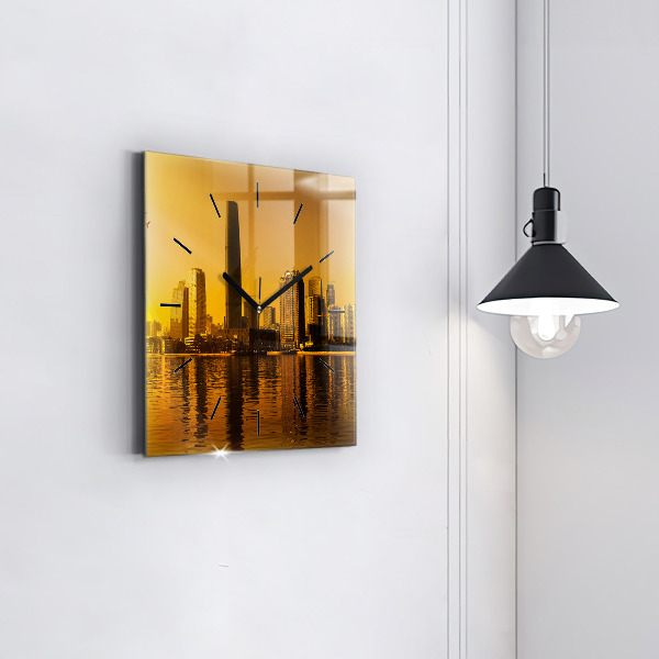 Skleněné hodiny čtvercové Řeka Ču-ťiang Čína