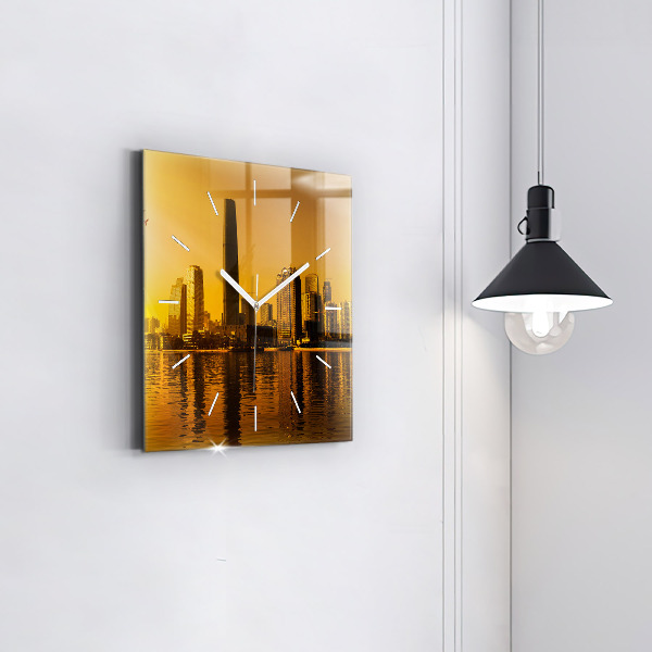 Skleněné hodiny čtvercové Řeka Ču-ťiang Čína