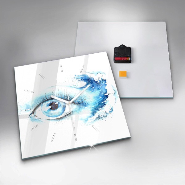 Skleněné hodiny čtvercové Mořské oko