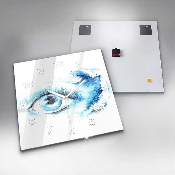 Skleněné hodiny čtvercové Mořské oko