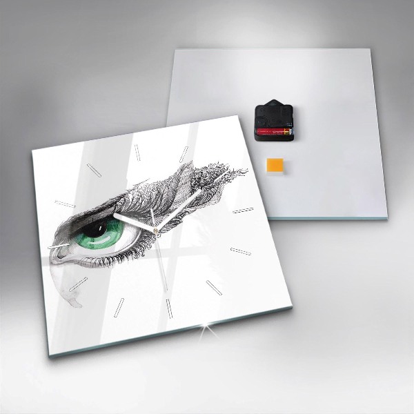 Skleněné hodiny čtvercové Abstraktní lidské oko