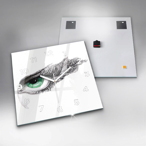 Skleněné hodiny čtvercové Abstraktní lidské oko