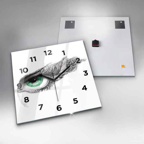 Skleněné hodiny čtvercové Abstraktní lidské oko