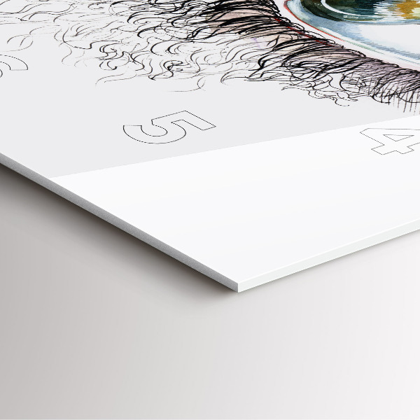 Skleněné hodiny čtvercové Kresba lidského oka