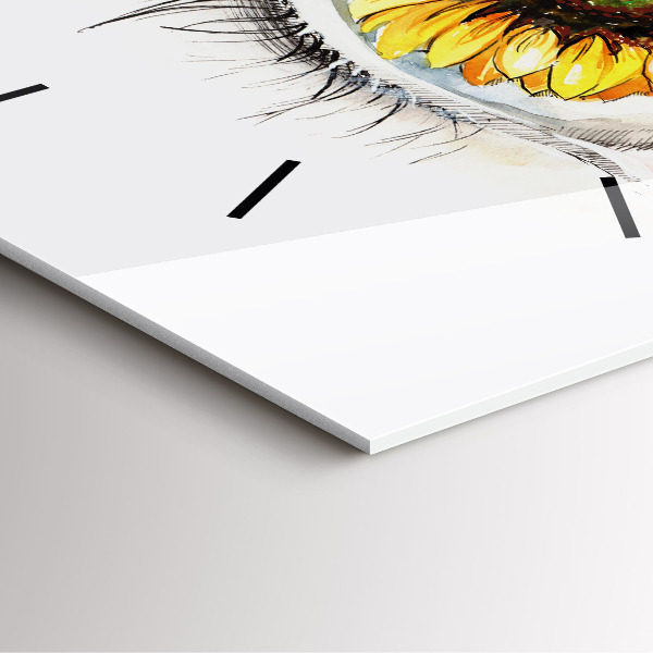 Skleněné hodiny čtvercové Slunečnice v oku