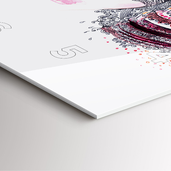 Skleněné hodiny čtvercové Sladká žena s dortem