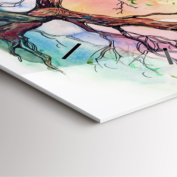 Skleněné hodiny čtvercové Srdce stromu v přírodě