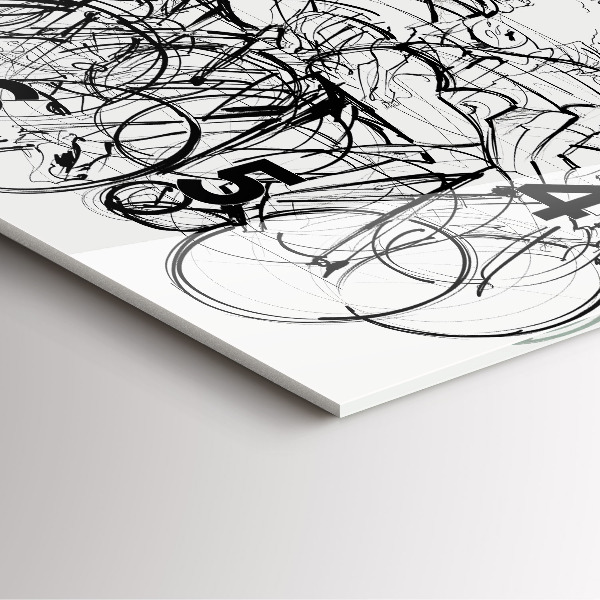 Skleněné hodiny čtvercové Kresba cyklistického závodu