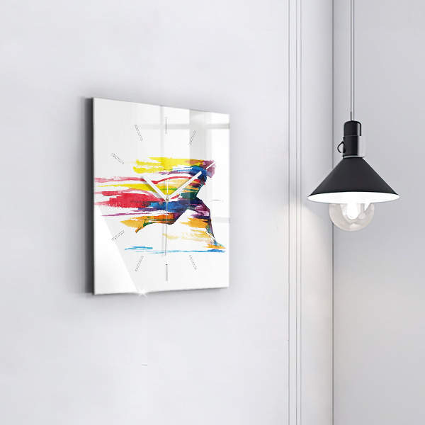Skleněné hodiny čtvercové Ilustrace běžce