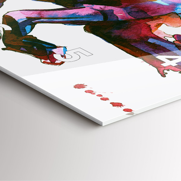 Skleněné hodiny čtvercové Kůň v běhu