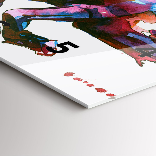 Skleněné hodiny čtvercové Kůň v běhu