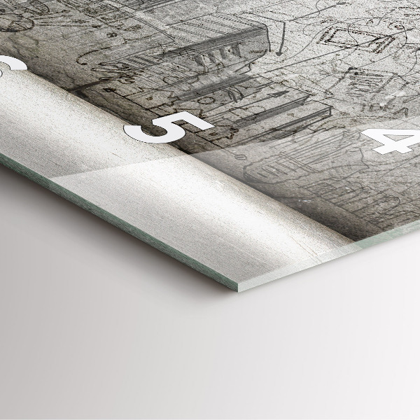 Skleněné hodiny čtvercové Náčrt města