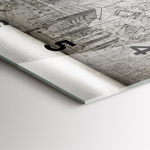 Skleněné hodiny čtvercové Náčrt města