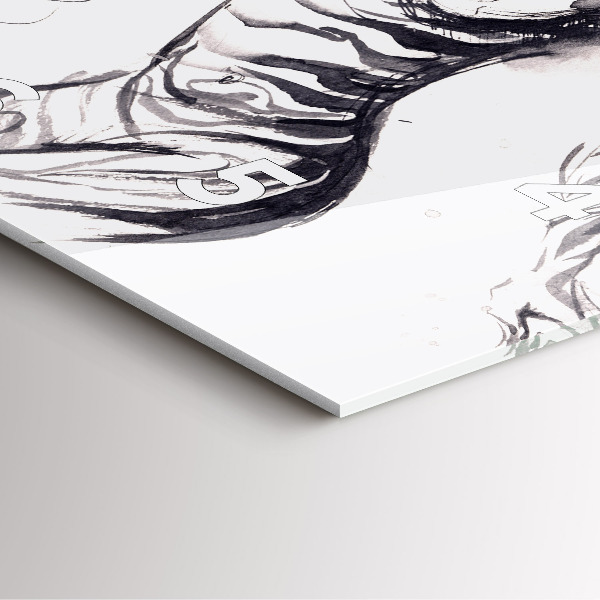 Skleněné hodiny čtvercové Žena a zebry