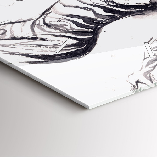 Skleněné hodiny čtvercové Žena a zebry