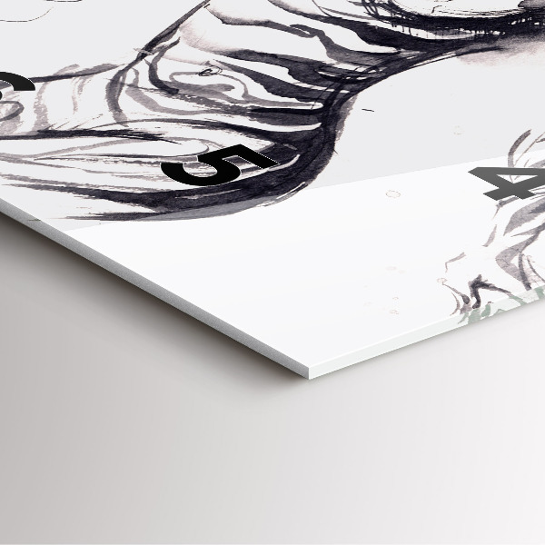 Skleněné hodiny čtvercové Žena a zebry