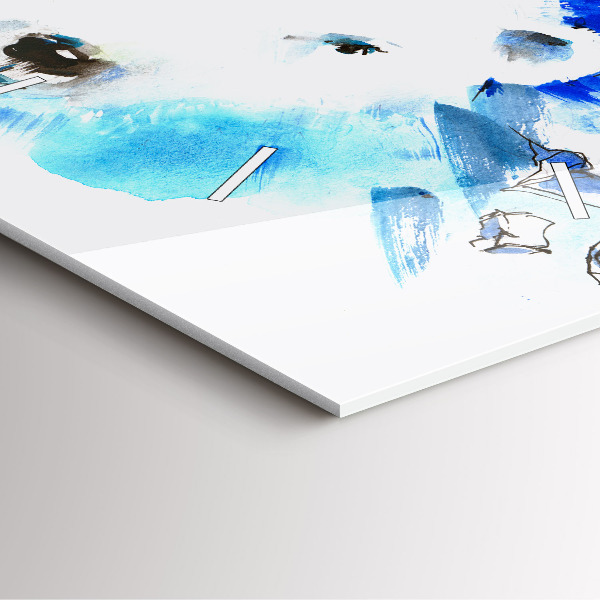 Skleněné hodiny čtvercové Medvěd na ledovém pozadí