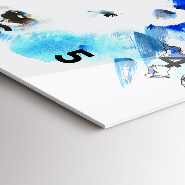 Skleněné hodiny čtvercové Medvěd na ledovém pozadí