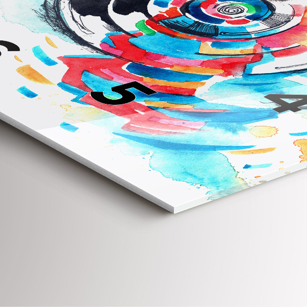 Skleněné hodiny čtvercové Žena fotografka