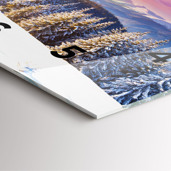 Skleněné hodiny čtvercové Zimní horská krajina