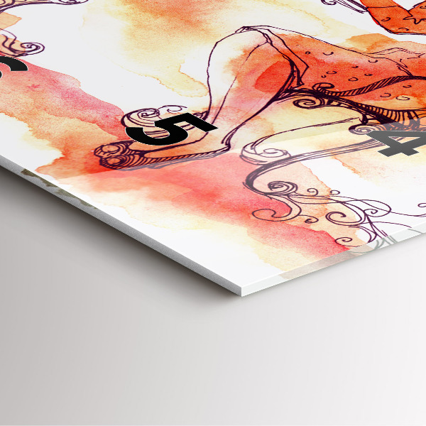 Skleněné hodiny čtvercové Žena pije čaj