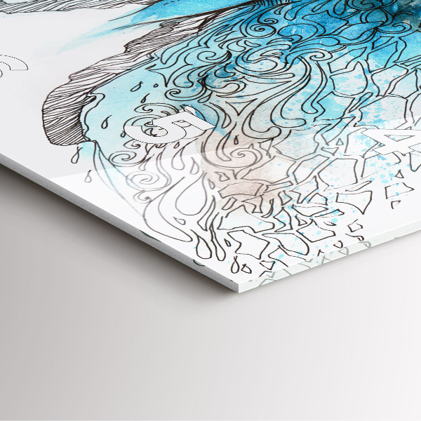 Skleněné hodiny čtvercové Tvář ve tvaru motýla