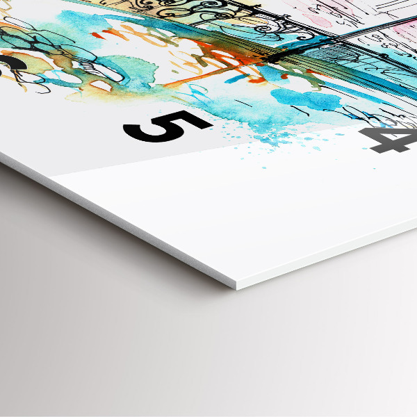 Skleněné hodiny čtvercové Malovaná architektura