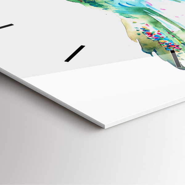 Skleněné hodiny čtvercové Abstrakce ptáka a jara