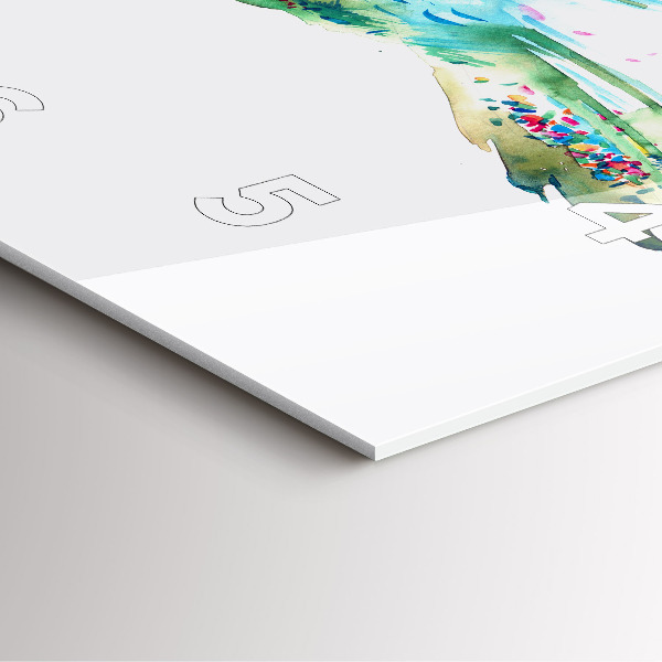 Skleněné hodiny čtvercové Abstrakce ptáka a jara