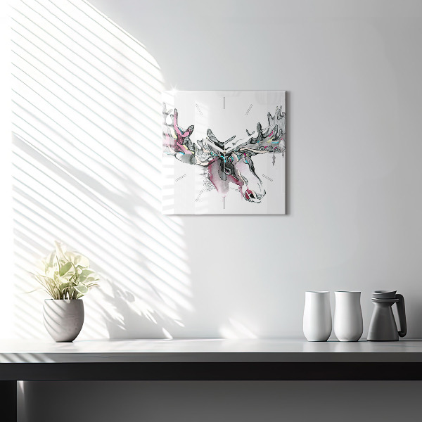 Skleněné hodiny čtvercové Abstraktní los