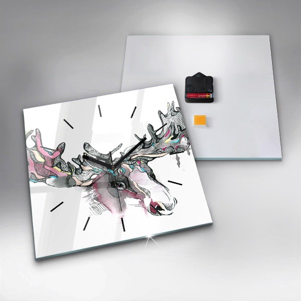 Skleněné hodiny čtvercové Abstraktní los