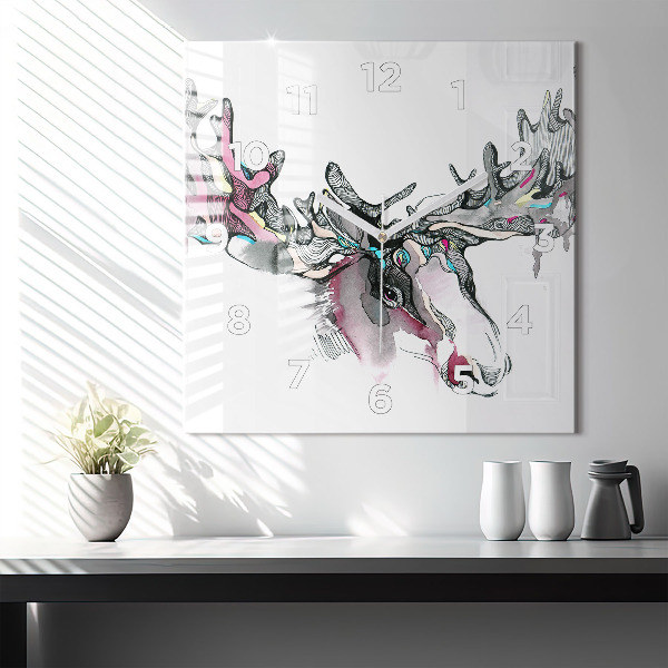 Skleněné hodiny čtvercové Abstraktní los