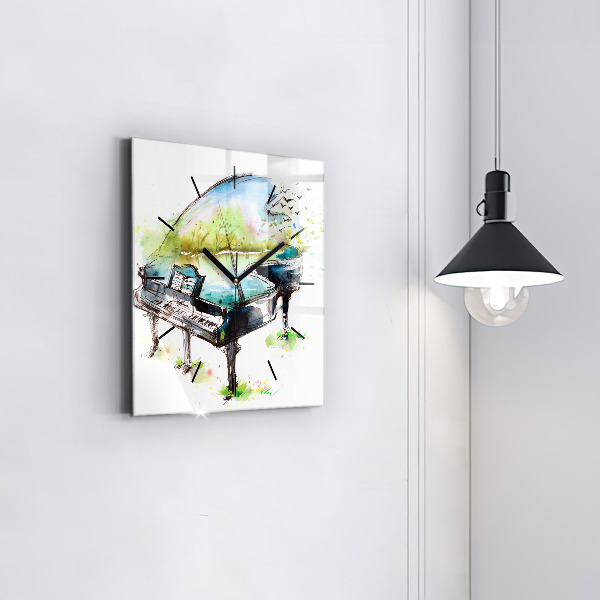 Skleněné hodiny čtvercové Ilustrace 4 ročních období