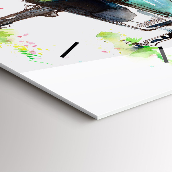 Skleněné hodiny čtvercové Ilustrace 4 ročních období