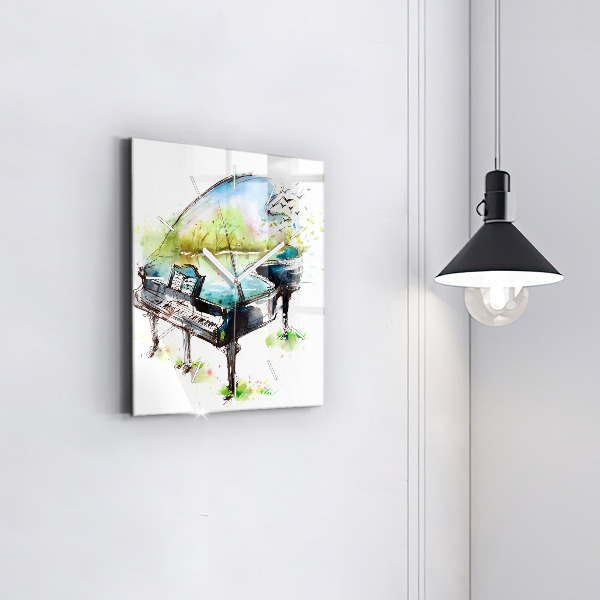 Skleněné hodiny čtvercové Ilustrace 4 ročních období