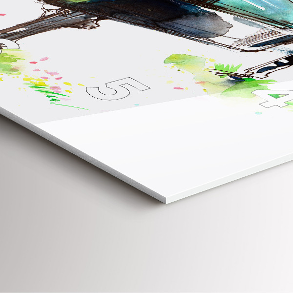 Skleněné hodiny čtvercové Ilustrace 4 ročních období